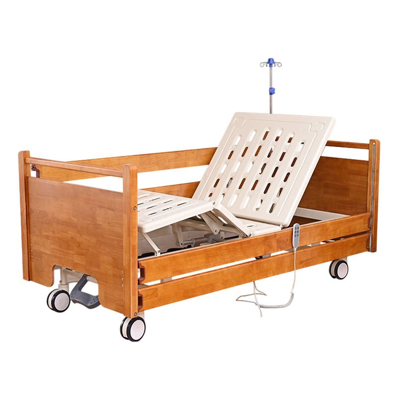 electric wood hospital style care bed